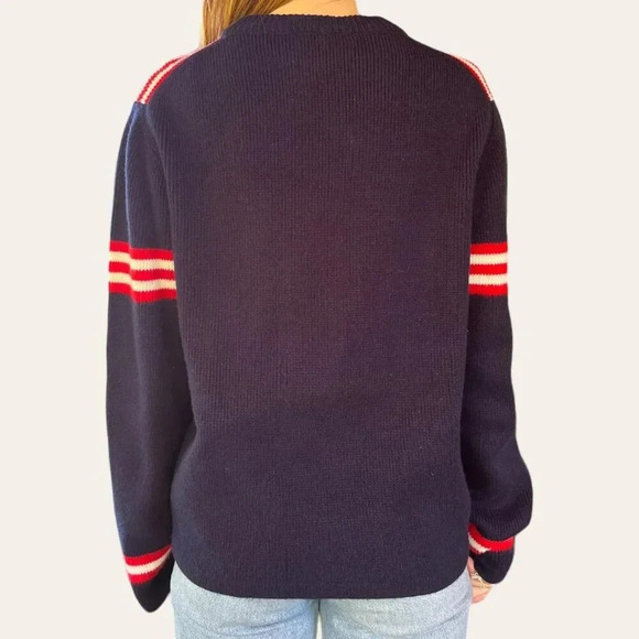 70s vintage stars and stripes knit sweater - Picture 4 of 7